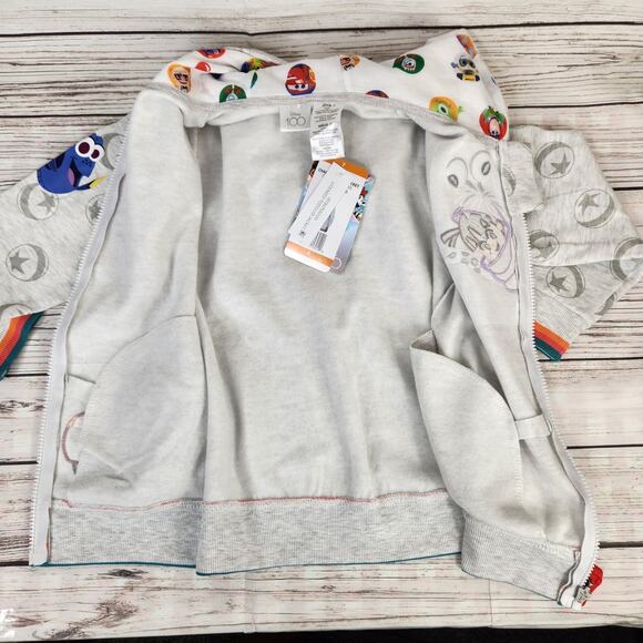 Disney 100 Boys Long Sleeve Full Zip Character Jacket Boo Lighting McQueen Dory - Picture 7 of 8